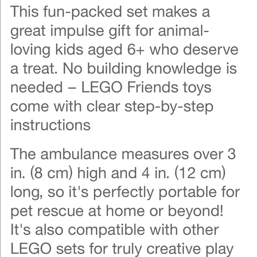 Lego Friends Vet Clinic Ambulance